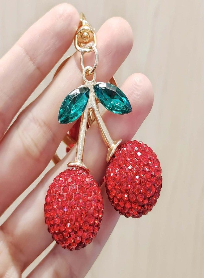 Hoheng Cherry Keychain Cherry Bag Charm Red Dresses for Women Cute Fruit Bag Charms for Handbags Valentines Day Gifts - Image 4